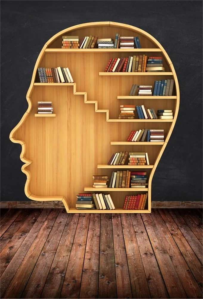 Фото Laeacco деревянная полка мозга книга деревянный пол ребенка - купить