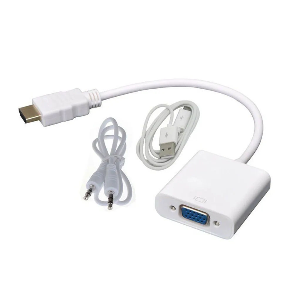 New 1080P HDMI to VGA Adapter Converter With USB Power 3.5mm Audio Cable for HDTV PC Laptop Monitor DOM668
New 1080P HDMI to VGA Adapter Converter With USB Power 3.5mm Audio Cable for HDTV PC Laptop Monitor DOM668