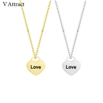 V Attract 10pcs lover Jewerly Stainless Steel Love Letter Necklace For Women Gold Kettingen Heart Collier Femme Bff Gift
V Attract 10pcs lover Jewerly Stainless Steel Love Letter Necklace For Women Gold Kettingen Heart Collier Femme Bff Gift
