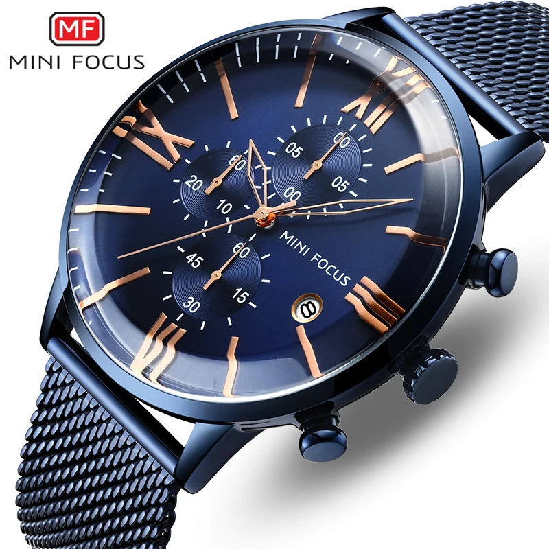 MINIFOCUS Men Creative Rome Number Dial Quartz Watch Mens Top Brand Chronograph Fashion Blue Mesh Wristwatches Casual Male Clock
MINIFOCUS Men Creative Rome Number Dial Quartz Watch Mens Top Brand Chronograph Fashion Blue Mesh Wristwatches Casual Male Clock