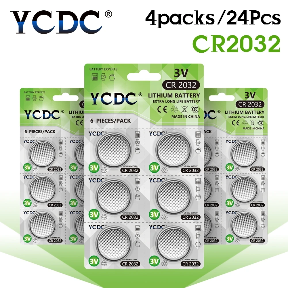 YCDC 24Pcs CR2032 DL2032 KCR2032 5004LC ECR2032 Lithium Batteries CR 2032 3V Coin Cell Button for Watch Toys Remote Calculators
YCDC 24Pcs CR2032 DL2032 KCR2032 5004LC ECR2032 Lithium Batteries CR 2032 3V Coin Cell Button for Watch Toys Remote Calculators