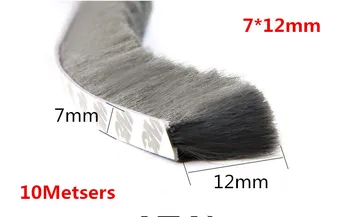 10meters/lot 7*12mm Gray Door Window Draught Excluder Brush Weather Strip Seal Tape 3M Gum Burlete Foam Seal Strip
10meters/lot 7*12mm Gray Door Window Draught Excluder Brush Weather Strip Seal Tape 3M Gum Burlete Foam Seal Strip