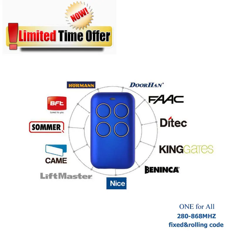 ONE for All 4-Channel Universal Garage gate hand Controller Duplicator for Fixed Code and Rolling Code 315MHz/433MHz/868MHz BLUE
ONE for All 4-Channel Universal Garage gate hand Controller Duplicator for Fixed Code and Rolling Code 315MHz/433MHz/868MHz BLUE