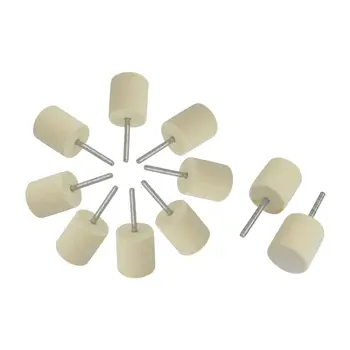 10 Pcs Buffing Polishing 3mm Shank 20mm Hard Cylindrical Felt Bobs