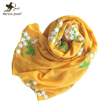 Marte&Joven Solid Floral Embroidery Scarf Pashmina for Women Fashion Ultra-Soft Autumn Winter Yellow Long Shawls Wraps Ladies
Marte&Joven Solid Floral Embroidery Scarf Pashmina for Women Fashion Ultra-Soft Autumn Winter Yellow Long Shawls Wraps Ladies