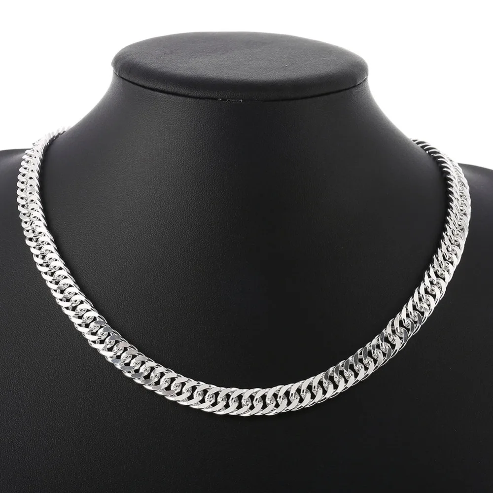 925 sterling silver jewelry 2015 new arrivel 10mm wide flat side men chain necklace statement fashion fine pendant silver CN039
925 sterling silver jewelry 2015 new arrivel 10mm wide flat side men chain necklace statement fashion fine pendant silver CN039
