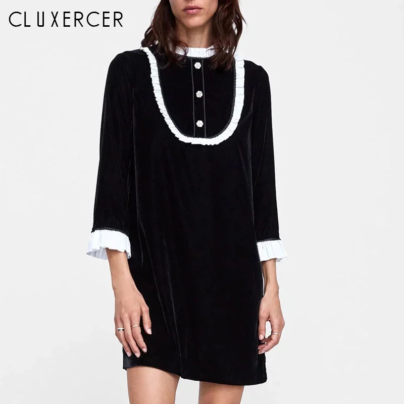 Vintage Dress Women 2018 Casual Autumn Winter Tunic Neck Evening Party Midi Dress Black Velvet Bodycon Ladies Dress Helloween
Vintage Dress Women 2018 Casual Autumn Winter Tunic Neck Evening Party Midi Dress Black Velvet Bodycon Ladies Dress Helloween