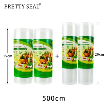 PRETTYSEAL Food Vacuum Sealer Bags Film Container Food Sealer Bags2rolls 15*500cm+ 2rolls 25*500cm rollo plastico transparente
PRETTYSEAL Food Vacuum Sealer Bags Film Container Food Sealer Bags2rolls 15*500cm+ 2rolls 25*500cm rollo plastico transparente