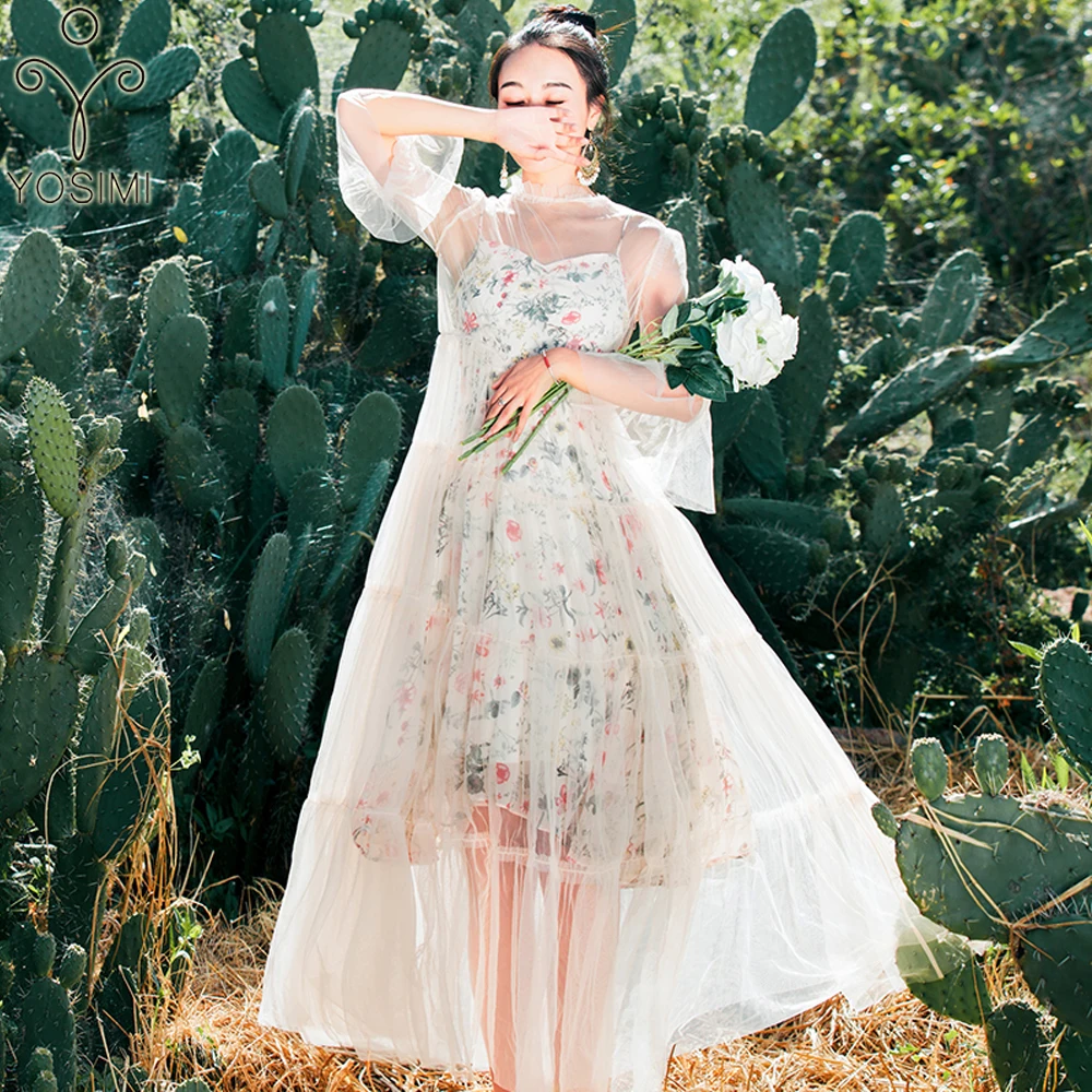 YOSIMI 2019 Summer Vintage Voile and Chiffon Long Women Dress Print Dress Two-piece Suit Set Dress Evening Party Runway Dress
YOSIMI 2019 Summer Vintage Voile and Chiffon Long Women Dress Print Dress Two-piece Suit Set Dress Evening Party Runway Dress