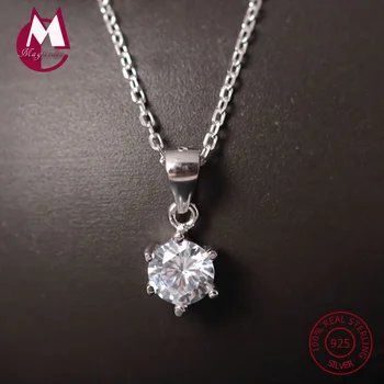 100% Sterling Silver 925 Jewelry Six Claw Natural Round Zircon Link Chain Gem Female Necklaces Pendant For Women YN46
100% Sterling Silver 925 Jewelry Six Claw Natural Round Zircon Link Chain Gem Female Necklaces Pendant For Women YN46