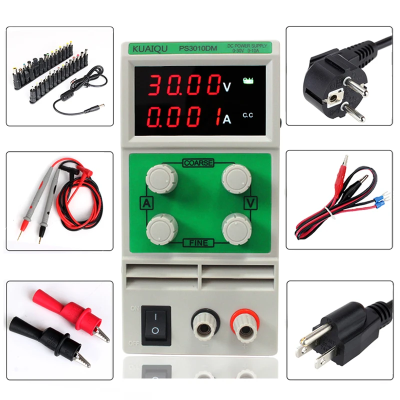 New brand original adjustable laboratory Electricity maintenance test Mini switch DC Power Supply 30V 10A 110V-230V 0.1V/0.001A
New brand original adjustable laboratory Electricity maintenance test Mini switch DC Power Supply 30V 10A 110V-230V 0.1V/0.001A