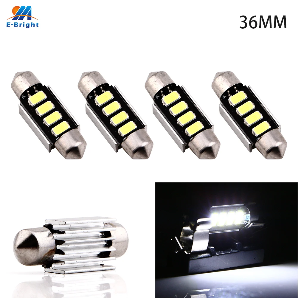 4PCS FESTOON CANBUS 36MM C5W Error Free Led Bulb 4 SMD 5630 6500K Reading Interior Dome Car License lamp Door Light White 12V
4PCS FESTOON CANBUS 36MM C5W Error Free Led Bulb 4 SMD 5630 6500K Reading Interior Dome Car License lamp Door Light White 12V
