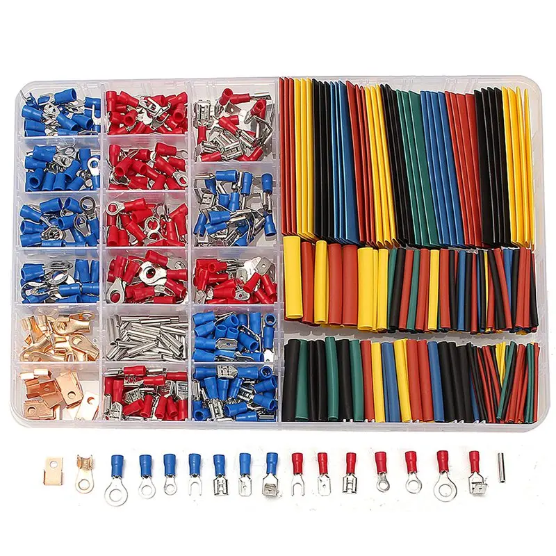 New 350 PCS/Lot Crimp Terminals 2:1 Heat Shrink Tube Assorted Connectors Box Kit Electrical Equipment Supplies
New 350 PCS/Lot Crimp Terminals 2:1 Heat Shrink Tube Assorted Connectors Box Kit Electrical Equipment Supplies