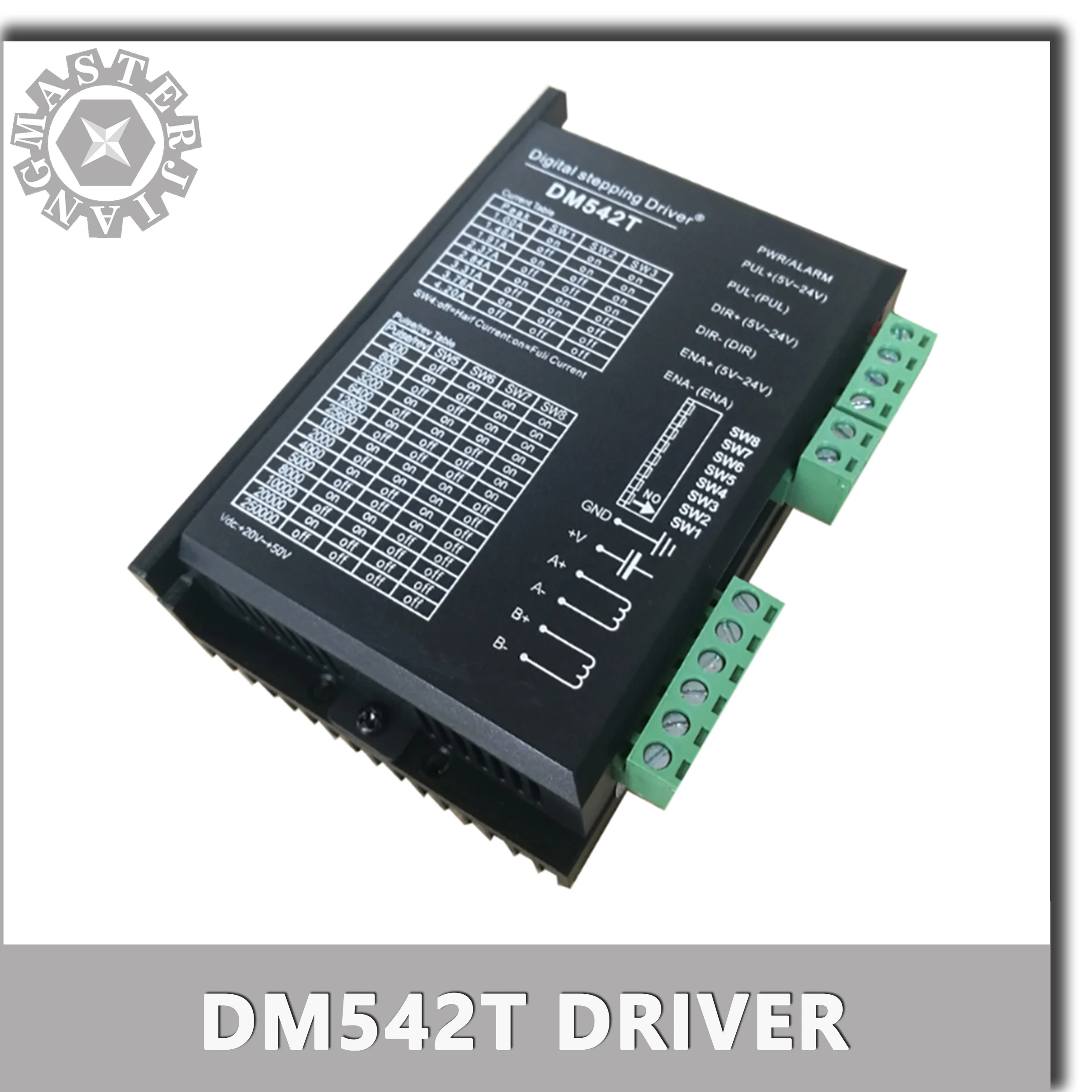 20-50VDC DM542T Digital Stepper Motor Driver 2-phase Stepper Motor Driver for Nema 17/23 CNC 42/57 Stepper Motor.
20-50VDC DM542T Digital Stepper Motor Driver 2-phase Stepper Motor Driver for Nema 17/23 CNC 42/57 Stepper Motor.