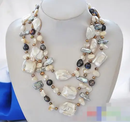 song voge gem nanJ0580 3row white keshi reborn black coffee freshwater pearl necklace
song voge gem nanJ0580 3row white keshi reborn black coffee freshwater pearl necklace