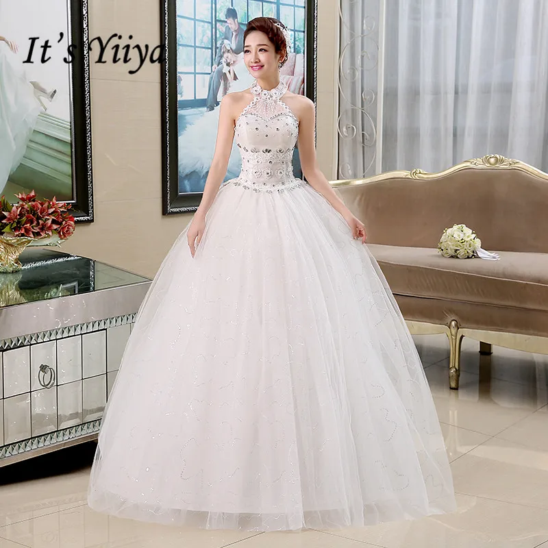 It's YiiYa Wedding Dress Halter Beading Illusion White wedding dresses Bridal Sleeveless Floor Length Princess Ball Gown HS135
It's YiiYa Wedding Dress Halter Beading Illusion White wedding dresses Bridal Sleeveless Floor Length Princess Ball Gown HS135
