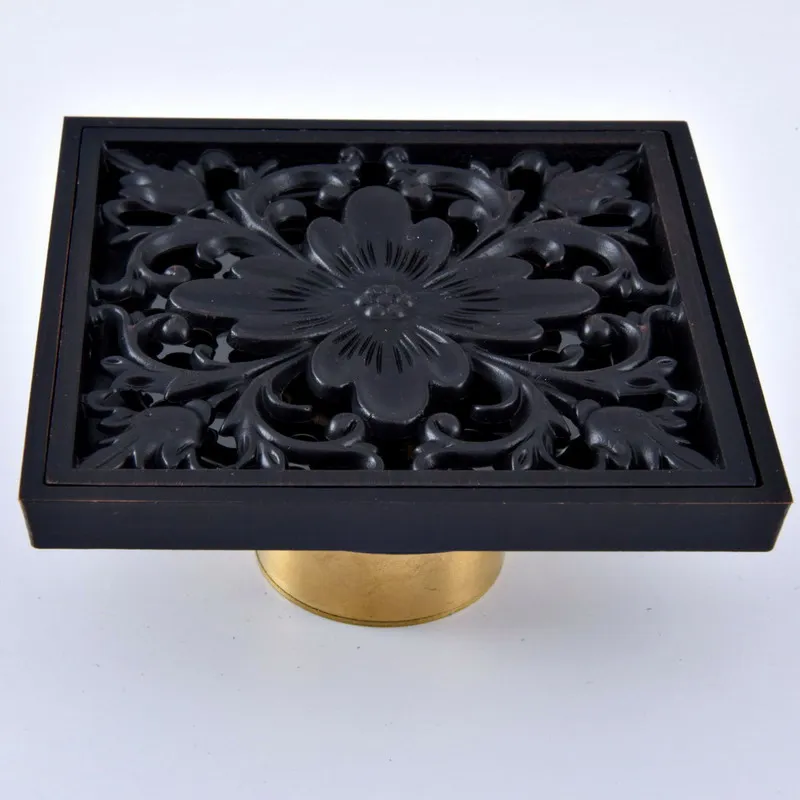 Black Brass Floor Drains 10cm Shower Floor Drain Oil Rubbed Bronze Flower Art Carved Bathroom Floor Drain Waste Grate Drain
Black Brass Floor Drains 10cm Shower Floor Drain Oil Rubbed Bronze Flower Art Carved Bathroom Floor Drain Waste Grate Drain