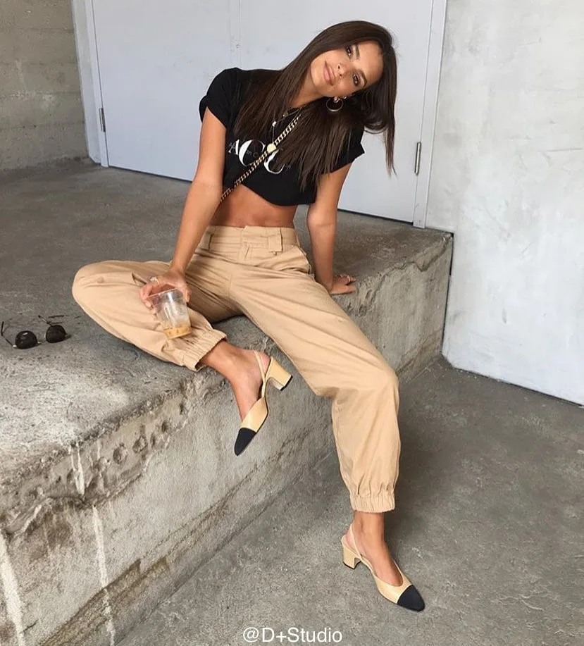 Winter Harajuku High Waist Cargo Pants Women Elastic Harem Pants Zipper Punk Hip Hop Trousers Cotton Sweatpants Streetwear (Us 6-14)