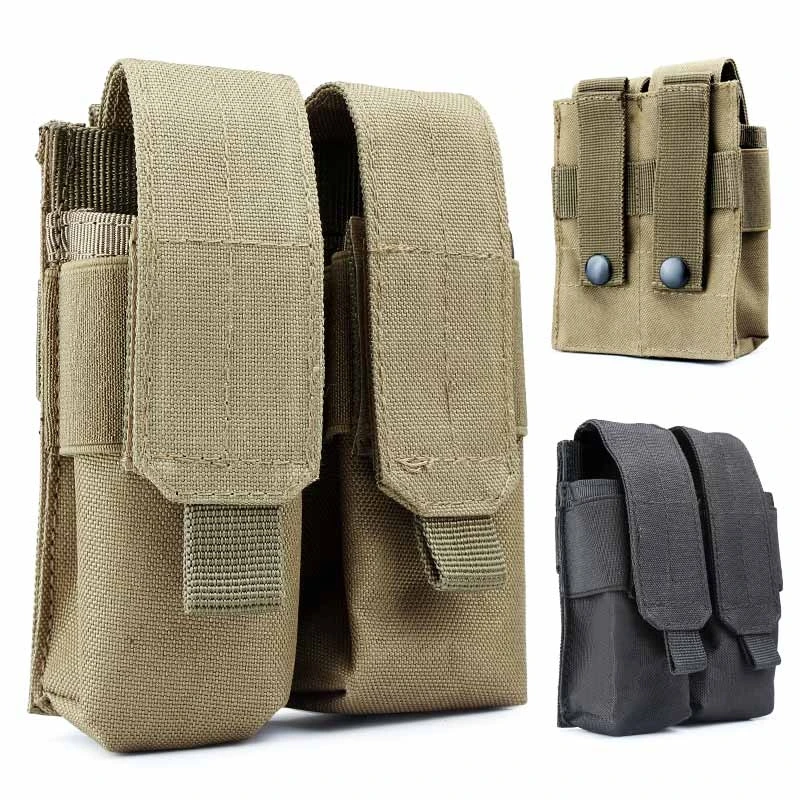 

FOCUSIGN 600D Molle Nylon Tactical Dual Double Pouch Pistol Magazine Pouch Close Holster For Outdoor Multifunction Pratical Bag