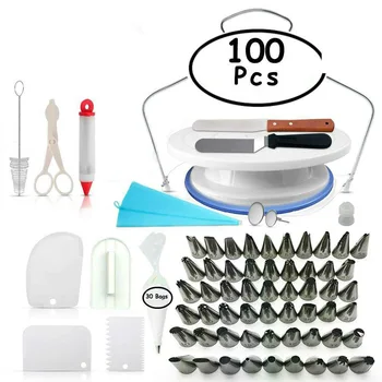 100 Pcs/set Cake Decorating Supplies-(Special Cake Decorating Kit)With Numbered Icing Tips,Cake Rotating Turntable bakery tools
100 Pcs/set Cake Decorating Supplies-(Special Cake Decorating Kit)With Numbered Icing Tips,Cake Rotating Turntable bakery tools