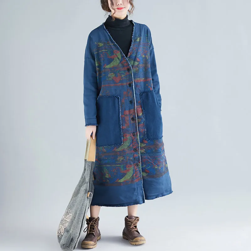 Johnature Autumn And Winter New Plus Velvet Cardigan Women Outerwear 2019 Casual Floral Print V-neck All-match Women Long Coat
Johnature Autumn And Winter New Plus Velvet Cardigan Women Outerwear 2019 Casual Floral Print V-neck All-match Women Long Coat