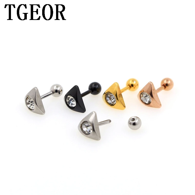 free shipping Hot titanium colors 30pcs 1.2*6*4/8mm surgical Stainless Steel triangle gem crystal ear tragus piercing earring
free shipping Hot titanium colors 30pcs 1.2*6*4/8mm surgical Stainless Steel triangle gem crystal ear tragus piercing earring