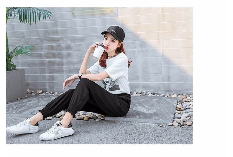 Spring and Summer Loose Bloomer Ruffle Ankle Cuff Casual Pants Spring and Summer Loose Bloomer Ruffle Ankle Cuff Casual Pants