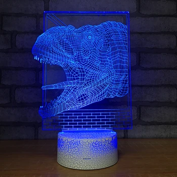 The dinosaur head3D Night Light Creative Illusion 3d Lamp LED 7 Color changing Table Desk Lamp For Children Xmas Gift
The dinosaur head3D Night Light Creative Illusion 3d Lamp LED 7 Color changing Table Desk Lamp For Children Xmas Gift