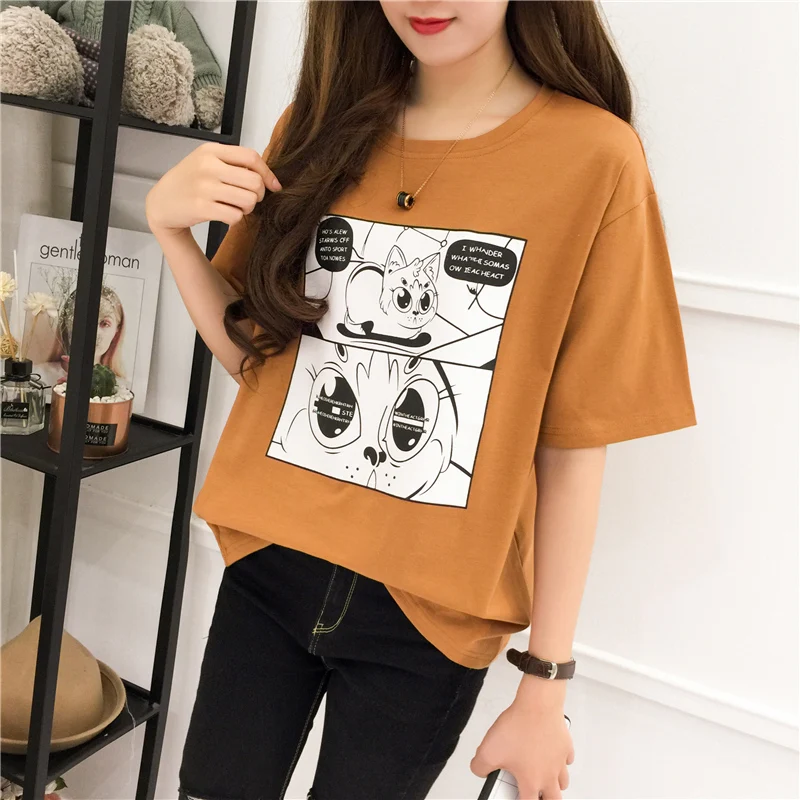 Korean Ulzzang T Shirt Summer Women Tops 2019 Harajuku T-shirts Simple Cartoon Kawaii Printed Loose Short Sleeve Tee Shirt Femme
Korean Ulzzang T Shirt Summer Women Tops 2019 Harajuku T-shirts Simple Cartoon Kawaii Printed Loose Short Sleeve Tee Shirt Femme