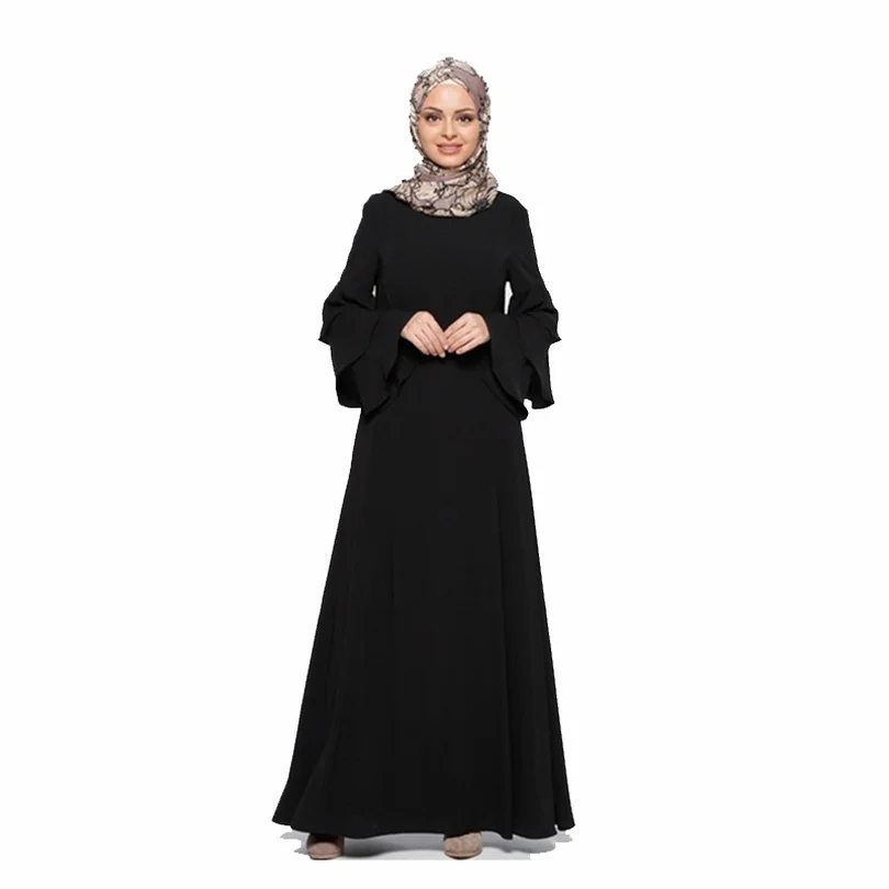 

Fashion Muslim dress long sleeve women robe loose skirt Arabic dubai abaya dress Ready stock Turkish islamic clothing