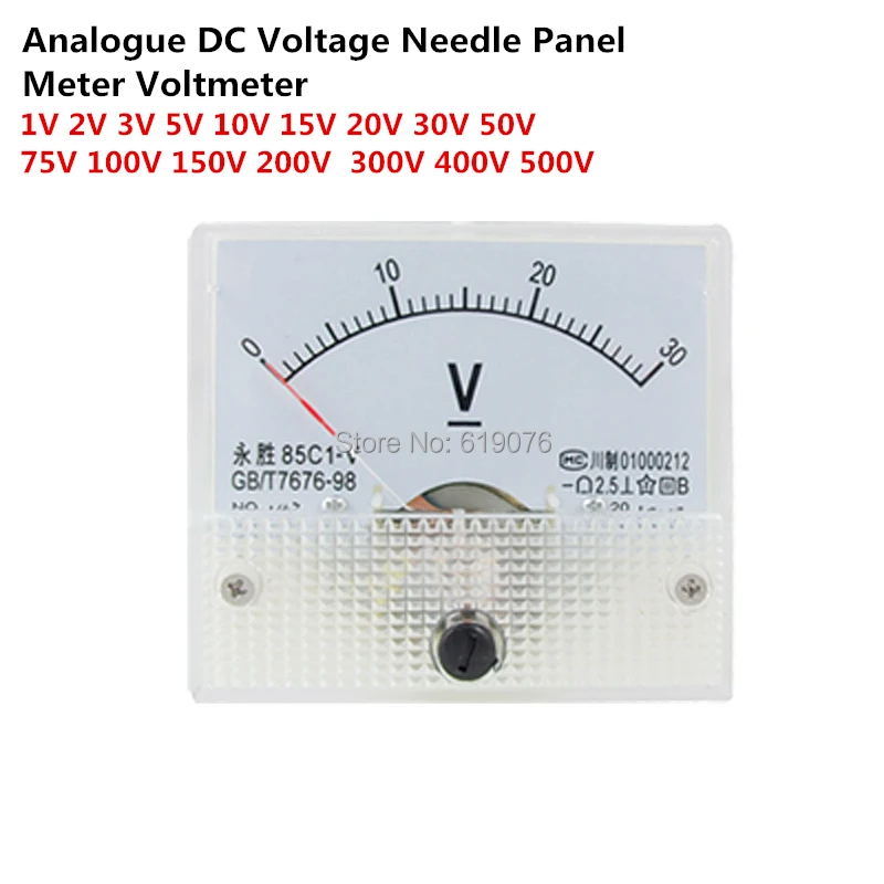 85C1 Analogue DC Voltage Needle Panel Meter Voltmeter 1V 2V 3V 5V 10V 15V 20V 30V 50V 75V 100V 150V 200V 300V 400V 500V 
85C1 Analogue DC Voltage Needle Panel Meter Voltmeter 1V 2V 3V 5V 10V 15V 20V 30V 50V 75V 100V 150V 200V 300V 400V 500V