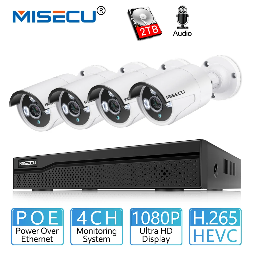 MISECU 4CH POE CCTV Surveillance System 1080P 2MP Audio Record POE IP Camara IR Vision Emai Alert Outdoor Security Video System
MISECU 4CH POE CCTV Surveillance System 1080P 2MP Audio Record POE IP Camara IR Vision Emai Alert Outdoor Security Video System