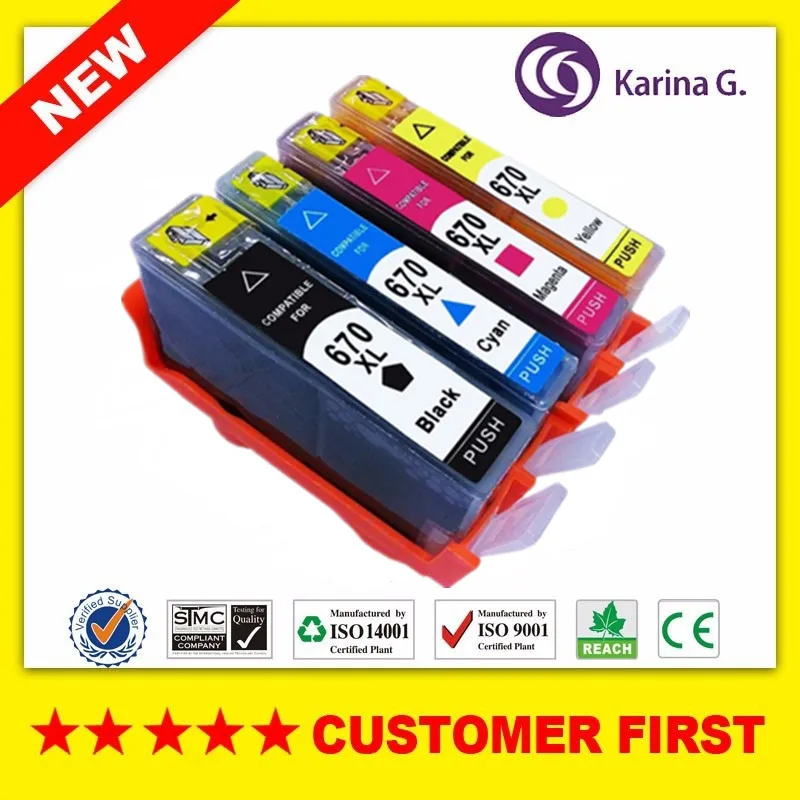 Compatible ink cartridge For HP670 HP 670 suit For hp Deskjet 3525/4615/4625/5525/6520/6525 printer full ink
Compatible ink cartridge For HP670 HP 670 suit For hp Deskjet 3525/4615/4625/5525/6520/6525 printer full ink