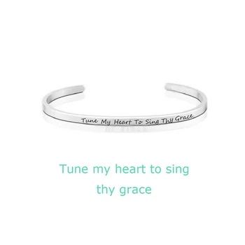Stainless Steel Bracelet new Tune my heart to sing thy grace Bracelet Bangle Engraved Words Bracelet Bangle Jewelry
Stainless Steel Bracelet new Tune my heart to sing thy grace Bracelet Bangle Engraved Words Bracelet Bangle Jewelry