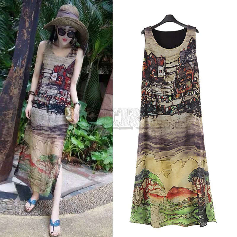 Boho Loose Maxi Summer Dress Plus Size Dresses For Women 4X 5X 6X Print Sleeveless Chiffon Long Beach Dress CUERLY Robe Femme
Boho Loose Maxi Summer Dress Plus Size Dresses For Women 4X 5X 6X Print Sleeveless Chiffon Long Beach Dress CUERLY Robe Femme