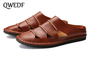 QWEDF Hot Sale Sandals Men Shoes Summer Slippers Men Genuine Leather Sandals Black Beach Slippers Sandalias Hombre Sandale CZ-61
QWEDF Hot Sale Sandals Men Shoes Summer Slippers Men Genuine Leather Sandals Black Beach Slippers Sandalias Hombre Sandale CZ-61