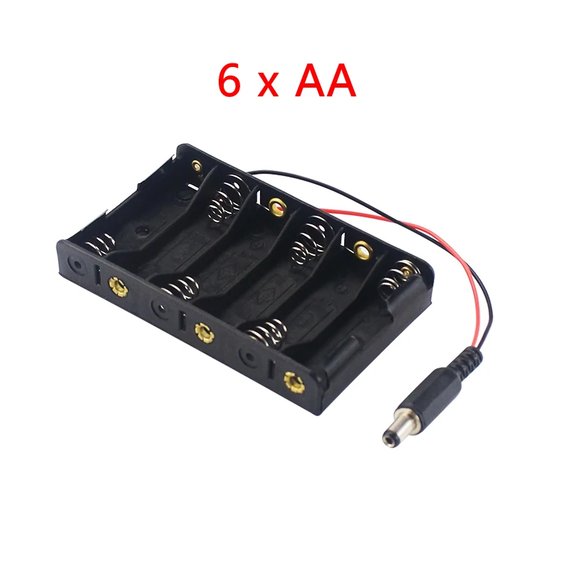 New Arrival 6 x AA Battery Case with DC2.1 Power Jack ABS Plastic Box Holder for UNO R3 Bank | Компьютеры и офис
