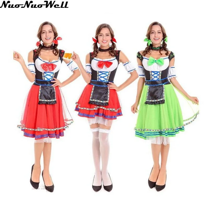 Фото New Arrival Masquerade Women Bavarian Girl Oktoberfest Beer Maiden Cosplay Costume Fantasy Halloween Dress | Тематическая одежда и