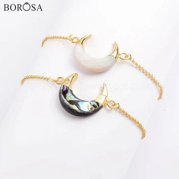 BOROSA 5PCS 10inch Natural Abalone Shell White Shell Adjustable Bracelet Fashion Shell Chain & Links Bracelet Jewelry G1718
BOROSA 5PCS 10inch Natural Abalone Shell White Shell Adjustable Bracelet Fashion Shell Chain & Links Bracelet Jewelry G1718