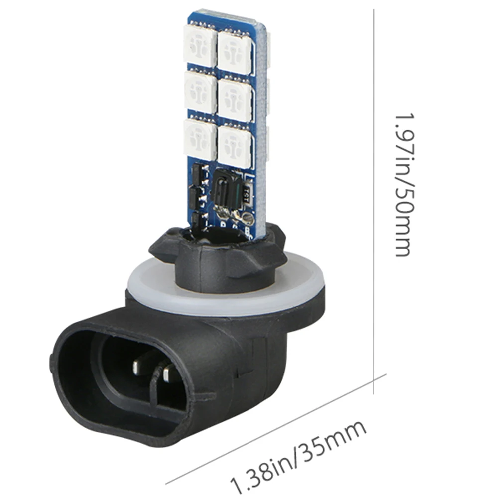Car Atmosphere Lamp 1 Pair 881 5050 RGB Decorative Light 12LED Car Headlight Fog Light Bulb With Remote Control 12V