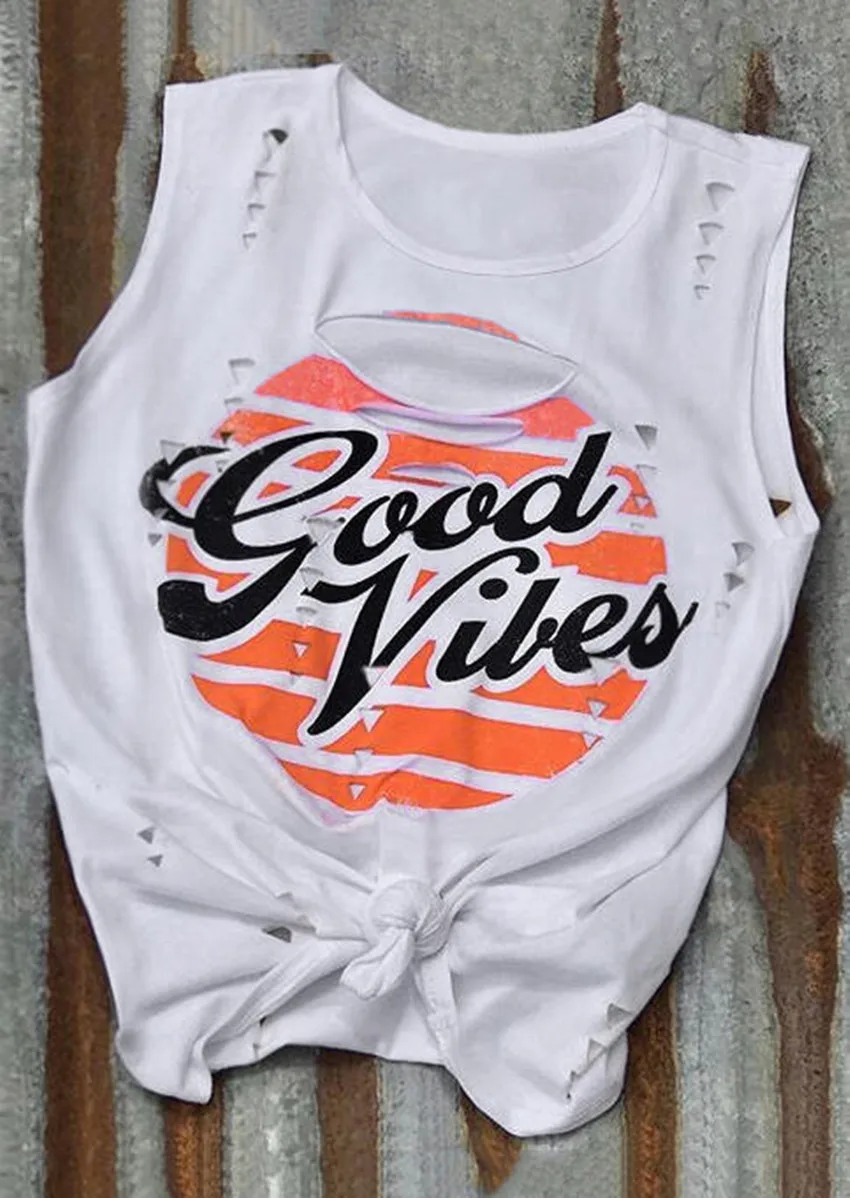 Hollow Out Tank Top Women Good Vibes Printed Sleeveless Tees Fashion White Camis 2019 Summer New Top basic summer tees
Hollow Out Tank Top Women Good Vibes Printed Sleeveless Tees Fashion White Camis 2019 Summer New Top basic summer tees