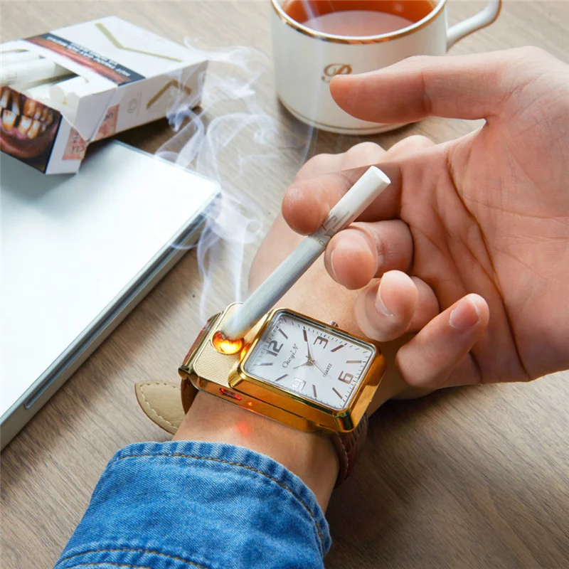 Ckeyin 2pcs Quartz Watch Men Rechargeable Flameless Windproof Casual Cigarette Clock USB Lighter Watches Wristwatch relogio 45
Ckeyin 2pcs Quartz Watch Men Rechargeable Flameless Windproof Casual Cigarette Clock USB Lighter Watches Wristwatch relogio 45