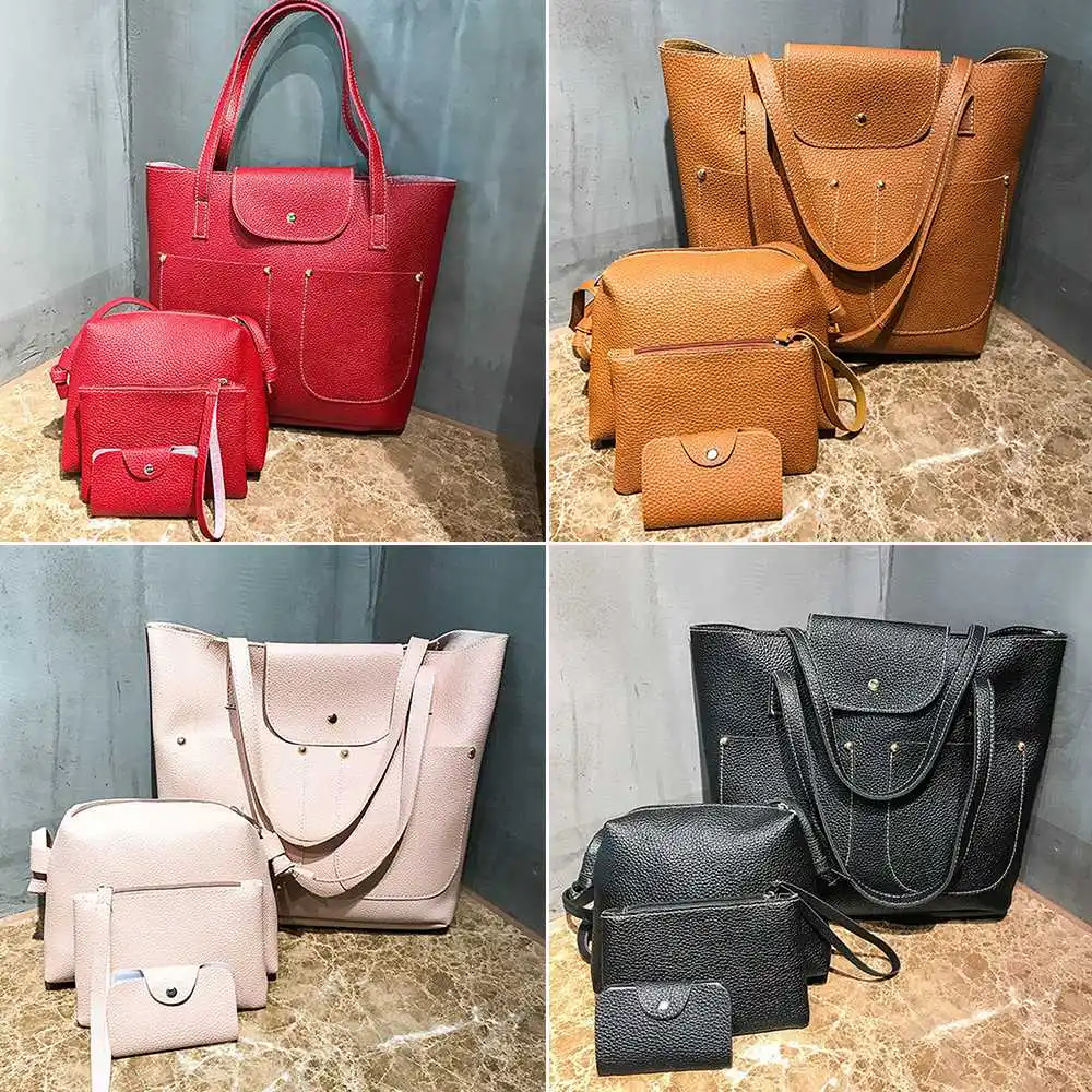 4pcs Mother Bag Female 2018 New Korean Version Of The Simple Shoulder Bag Multi-Purpose Bag Lychee Pattern Female Bag
4pcs Mother Bag Female 2018 New Korean Version Of The Simple Shoulder Bag Multi-Purpose Bag Lychee Pattern Female Bag