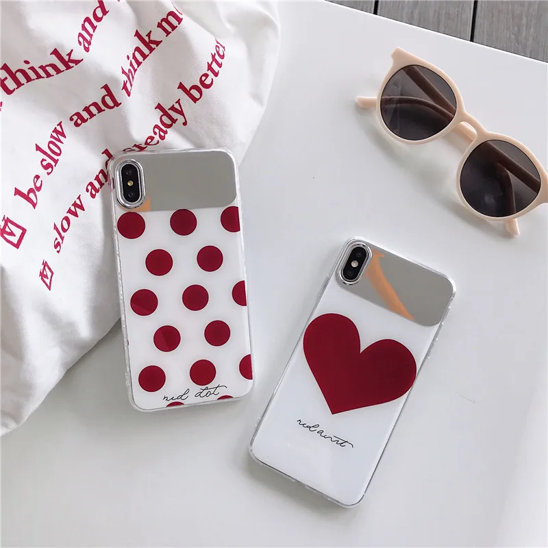 Case For Iphone XR Case Iphone 7 6 6s 8 Plus Cute Heart Phone Cover With Makeup Mirror For Iphone X XS Mas Girl Case 2019 Case For Iphone XR Case Iphone 7 6 6s 8 Plus Cute Heart Phone Cover With Makeup Mirror For Iphone X XS Mas Girl Case 2019