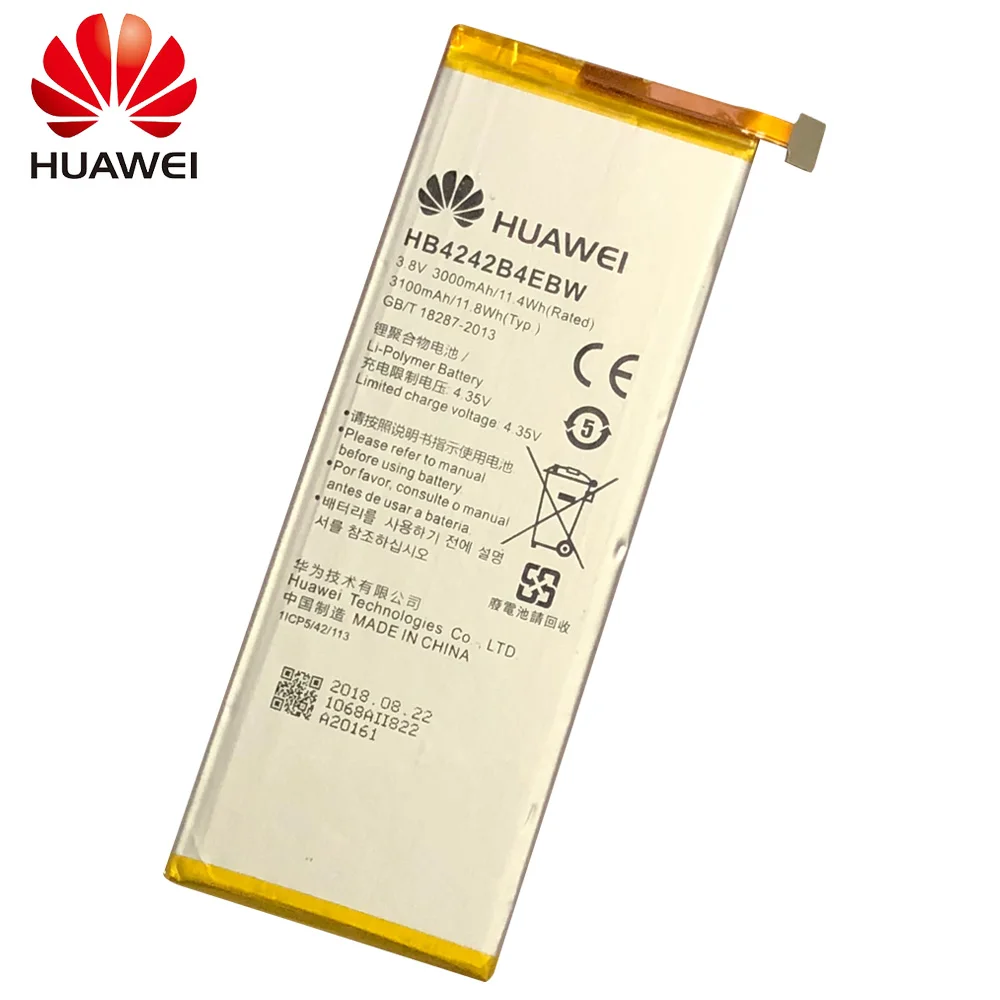 Original HB4242B4EBW Battery for Huawei honor 4X honor 6 honor che2-l11 H60-L01 H60-L02 H60-L11 H60-L04 HB4242B4EBW 3000mAh
Original HB4242B4EBW Battery for Huawei honor 4X honor 6 honor che2-l11 H60-L01 H60-L02 H60-L11 H60-L04 HB4242B4EBW 3000mAh
