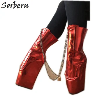 Sorbern Metallic Red Ankle Boots Goth Shoes With Gold Chains Punk Shoes Wedge Heelless Fashion Boots Of The Women Custom Colors
Sorbern Metallic Red Ankle Boots Goth Shoes With Gold Chains Punk Shoes Wedge Heelless Fashion Boots Of The Women Custom Colors