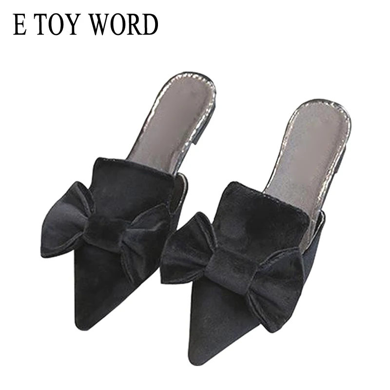 E TOY WORD Flat Pointed Toe Slippers suede Fashion lazy Half Slippers Bowknot sandals and slippers Women Summer 2019 New
E TOY WORD Flat Pointed Toe Slippers suede Fashion lazy Half Slippers Bowknot sandals and slippers Women Summer 2019 New