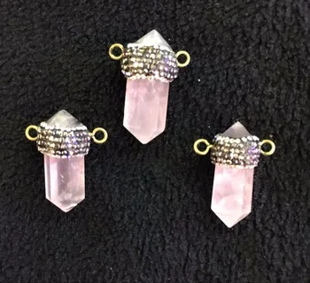 5 Pcs Large Natural Heart Pink Quartz Point Hexagon Pendant Charm, Pink Crystal Quartz Rhinestone Pendant Pendant 
5 Pcs Large Natural Heart Pink Quartz Point Hexagon Pendant Charm, Pink Crystal Quartz Rhinestone Pendant Pendant