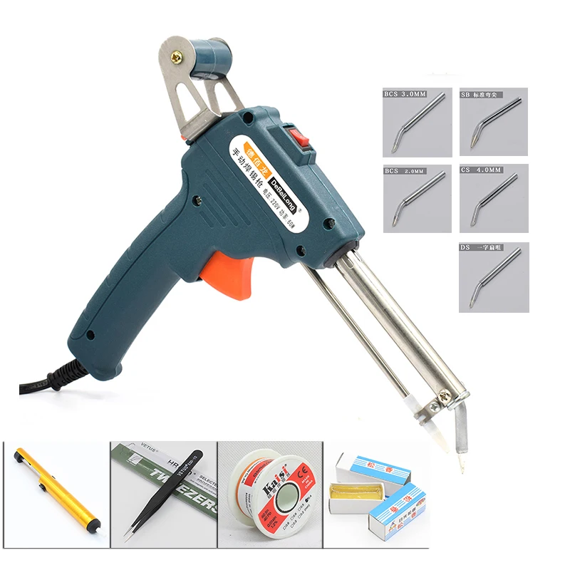 220V 60W Tin Soldering Iron Kit Automatic Send Tin Gun Electric Soldering Irons Solder Sucker Tweezers Wire Welding Tool
220V 60W Tin Soldering Iron Kit Automatic Send Tin Gun Electric Soldering Irons Solder Sucker Tweezers Wire Welding Tool