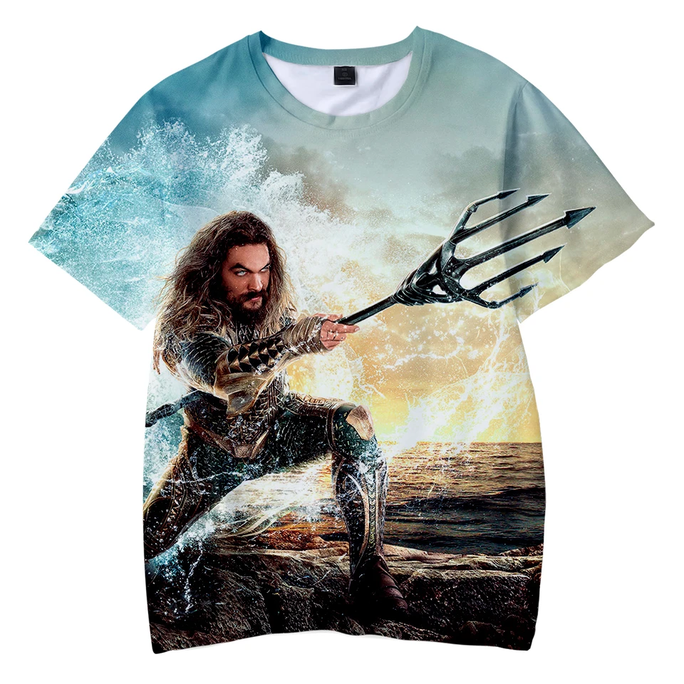 Детские футболки с 3D-принтом Aquaman модные летние коротким рукавом лидер продаж 2018